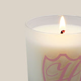 lit spring candle in vessel