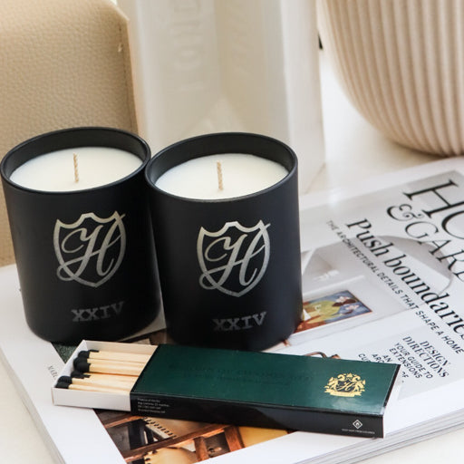 Limited edition engraved candles with matches